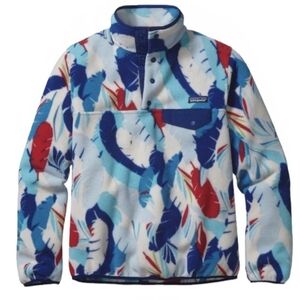 Patagonia Synchilla T Snap Fleece Pullover Women's Medium Feather Dance Print
